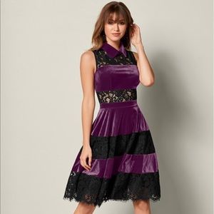 Velvet with Lace Dress